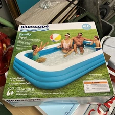 Bluescape 10ft Family Inflatable Swimming Pool Rectangle- 72"X120"X22"- NEW!