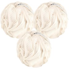 Seaweed Infused Bath Shower Loofah Sponge Pouf Body Wash Scrubber Set of 3