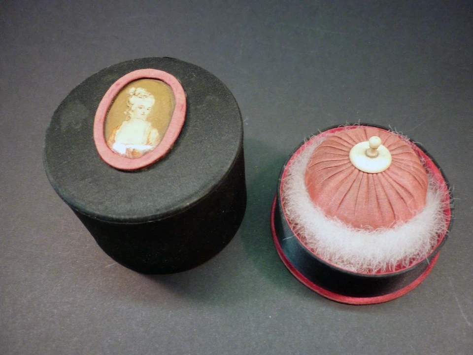 Lot de 5 boites anciennes dont poudrier fin XIXe debut XXe siecle - Photo 2/4