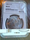 1883-O New Orleans Silver Morgan NGC MS 64 Nice Eye Appeal Certified