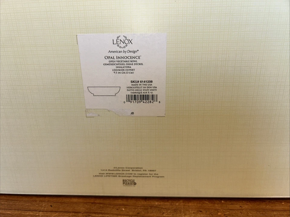Lenox Opal Innocence Open Vegetable Bowl Footed in Box Never Used - Image 2 of 4