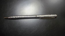 Textured Silver Slim line Ballpoint Twist Pen