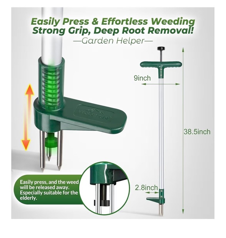 Walensee Weed Puller Standup Weed Root Pulling Tool and Picker, Grabber (1 Pack)