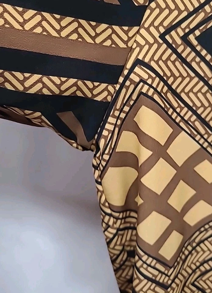 Royal Prestige PD Gold Geometric Long Sleeve Button Up Club Wear Shirt Mens XL - Image 2 of 4