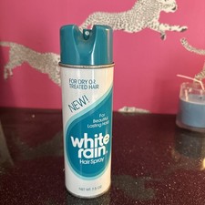 Vintage White Rain Hair Spray Firm Hold All Day Hold 7 Oz. No cap. For prop