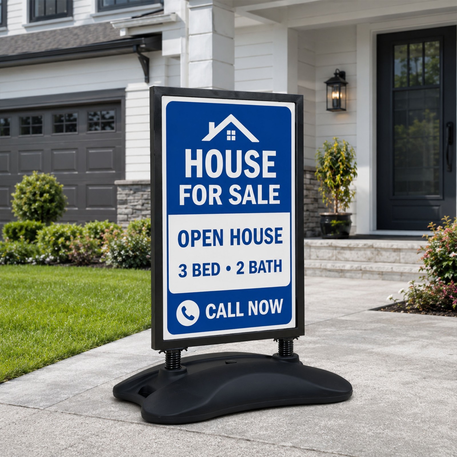 24" x36" Heavy-Duty Water Filled Base Windproof Sign Poster Holder With wheels