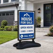 24" x36" Heavy-Duty Water Filled Base Windproof Sign Poster Holder With wheels