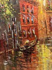Oil Painting 20x24” Colorful floral Venice, Italy, gondolas in water — photo 4