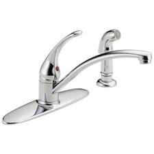 Delta Foundations Kitchen Faucet Home Chrome Single Handle Side Spray 10901LF