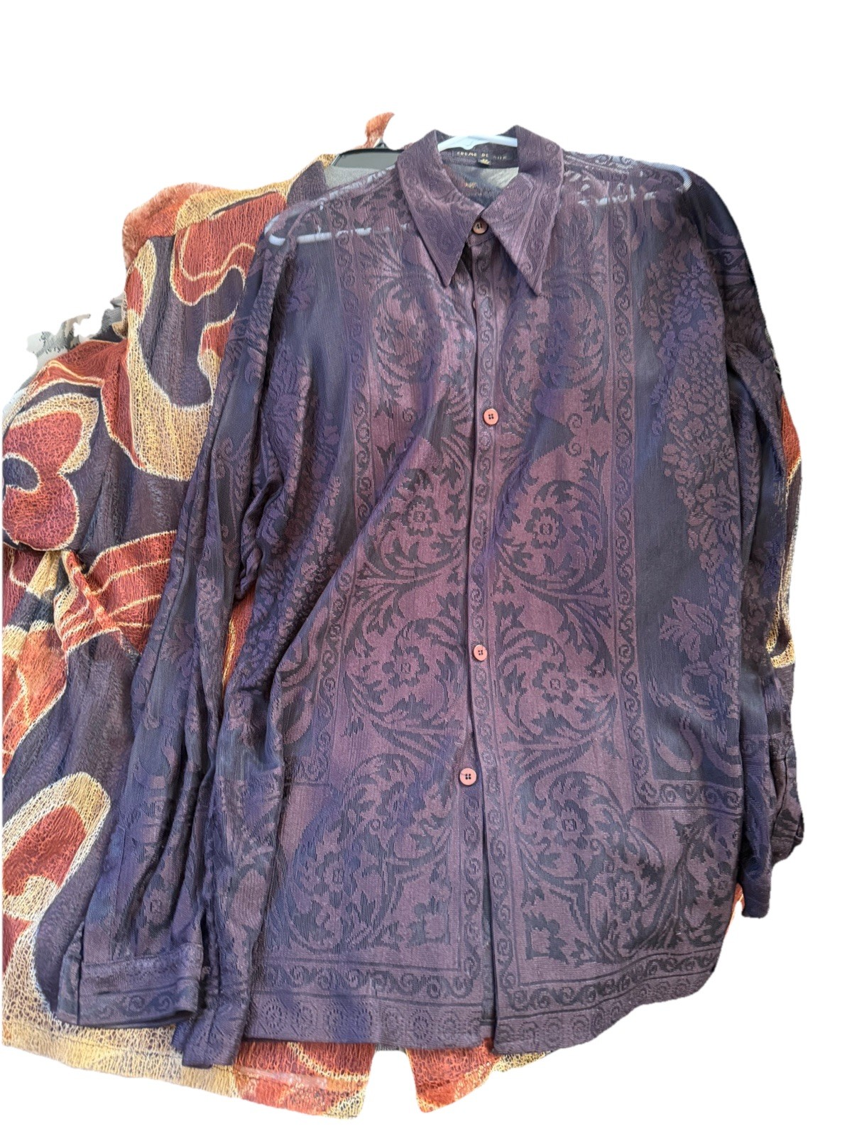 Men's Multicolor Abstract Pattern Long Sleeve But… - image 1