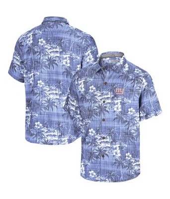 $148 New York Giants Tommy Bahama Mens Royal Coconut Button-Up Point Shirt Large
