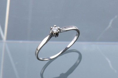 Weißgold Solitärring 0,05ct Brillantring 8kt 333er Gold Schmuck Diamantring