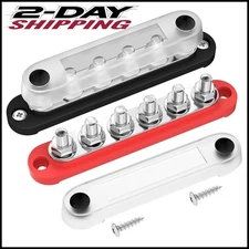 12V Bus Bar 6 X 5/16" (M8) Terminal Studs 12 Volt Power Distribution Block with