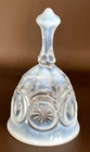Fenton White Opalescent Art Glass Bell Stars Circles Vintage