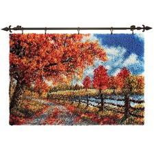 Herrschners&reg; Autumn Lane Kit & Hanger Latch Hook Kit