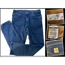 Carhartt FR Flame Resistant Jeans Workwear Mens 36x34 Traditional Fit Blue Denim
