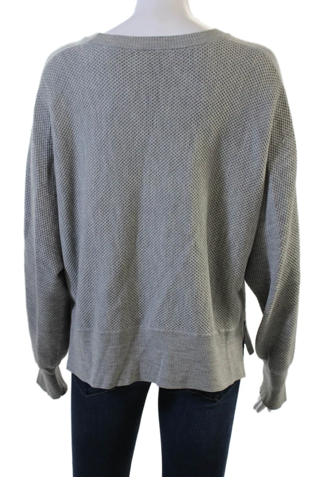 Vince унисекс серый пуловер свитер ворота шерсти шелк размер L - Изображение 3 из 4