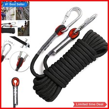 Static Climbing Rope 35 FT 10mm Polyester High Strength for Rock Tree Climbing