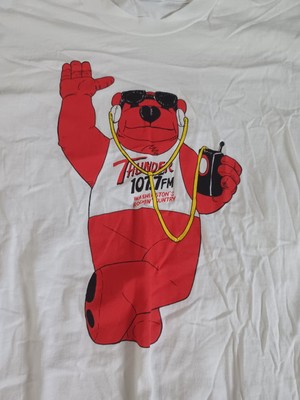 Vintage Thunder 107.7 Washington Country Radio Tshirt Mens XL Single Stitch Bear