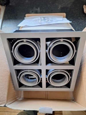 Aurora Lighting 240V GU10 verstellbarer Quad Einbaustrahler neu im Karton.