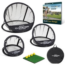 GoSports Chipster Range PRO Golf Chipping Net Set - Portable with Mat and 4