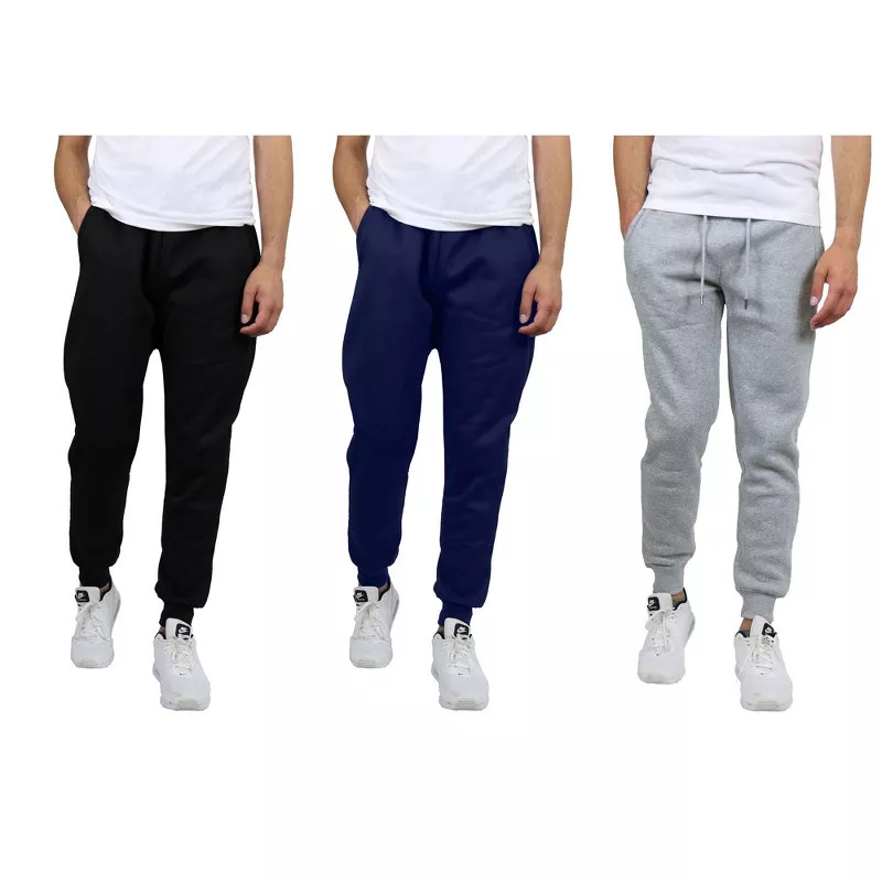 МУЖСКИЕ КЛАССИЧЕСКИЕ ФЛИСОВЫЕ ДЖОГГЕРЫ BLUE ICE, 3 ШТУКИ, РАЗМЕР:2XL - ЧЕРНЫЙ/ ТЕМНО-СИНИЙ/ВЕРЕСКОВО-СЕРЫЙ