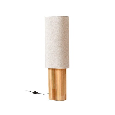 Lindby Stehleuchte Lampe Kimiko Holz Textil E27 Höhe 100 cm Stehlampe Leuchte298