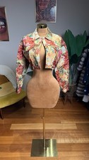 Denim Floral Cropped Jacket