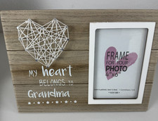 Picture Photo Frame 4x6 BOHO NEW Grandma Gift My heart belongs to Grandma