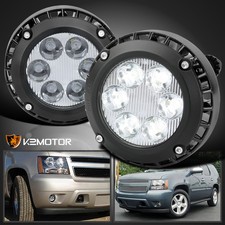 Fits 2007-2014 Chevy Tahoe Suburban Gmc Yukon Xl 1500 Led Fog Lights Bumper Lamp