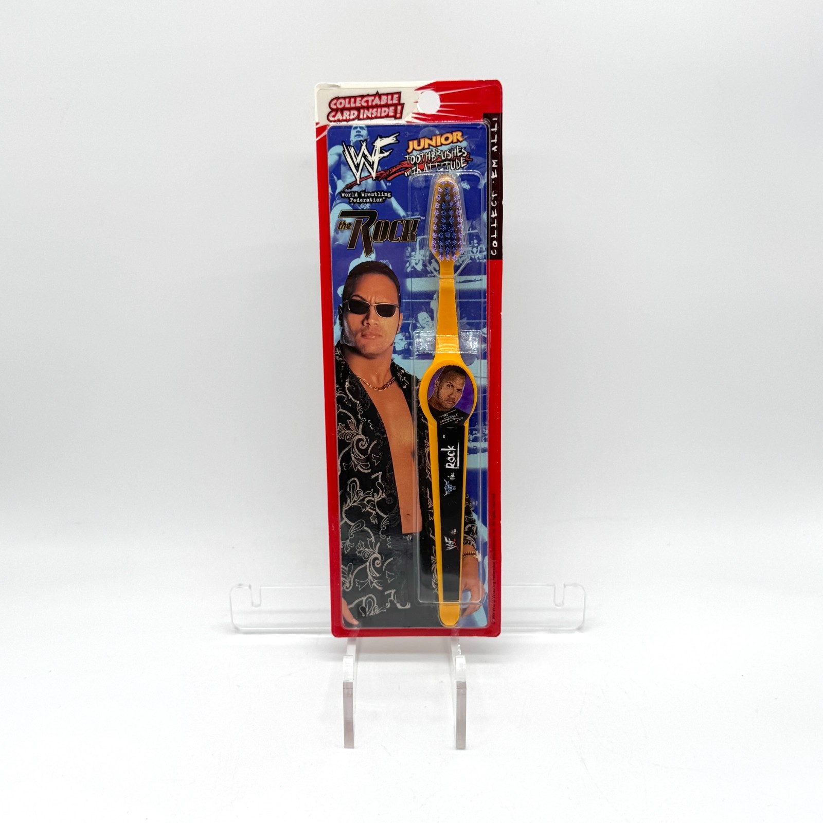Vintage WWF The Rock Promo Toothbrush Open Box Wrestling Dwayne Johnson No Card