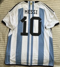 Adidas IV5786 AUTHENTIC 2022 Argentina 3-Star World Cup Jersey Messi #10 Med NEW