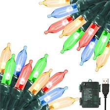 Christmas Lights 33ft 100 LED Battery String Lights with Timer Memory Function U