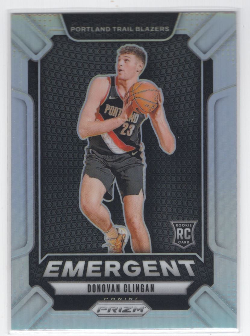 #13 2024-25 Panini Prizm Emergent Silver Donovan Clingan Rookie Portland Trail