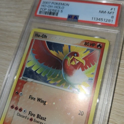 HEAVY BLEED PSA 8 Ho-Oh 1/17 Cosmos Holo POP Series 5 Nintendo Pokemon Card