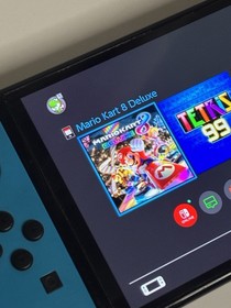 Nintendo Switch OLED Neon Blue/Red | Mario Kart 8 Deluxe | USB-C Cable | Tested