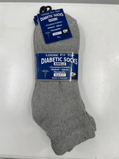 NWT Cotton Plus Loose Fit Top Diabetic Ankle Socks Unisex Size 9-11 - Pack of 3