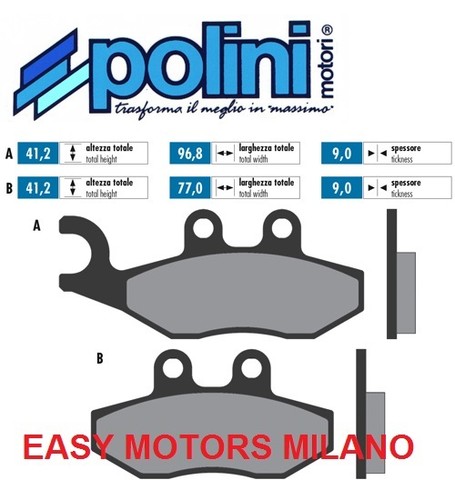 Organische Bremsbeläge Hinten Für Piaggio 250 MP3 Efi, Baujahr 2008–2009 – Für Guss- Und Edelstahlscheiben