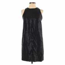 Club Monaco Black Animal Printed A-Line Shift Cocktail Dress 6