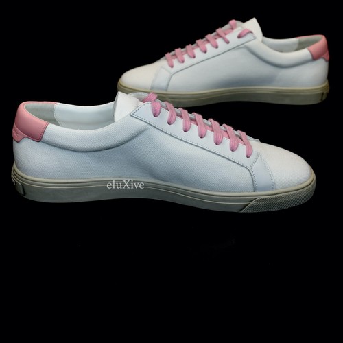 NWT $590 Saint Laurent White Canvas Andy Low Top Sneakers Men's 43.5 AUTHENTIC - Picture 4 of 13