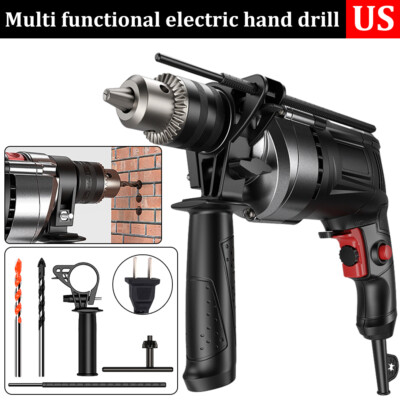 780W High-Power Hammer Drill Heavy Duty Corded Electric Impact Driver w/  Bit Set