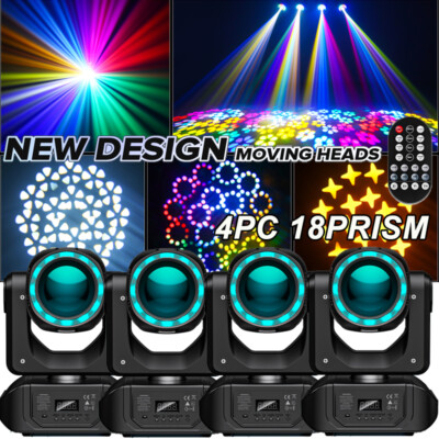 150W 18Prism LED Moving Head Light RGBW Gobo Beam Stage Light Party DMX Lighting