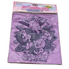 Vintage Dudley’s Friends No Mess Easter Egg Coloring 3 Pack Aprons New Purple