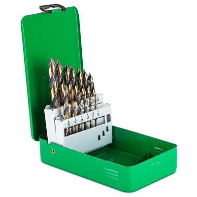 13pc Stepped Tip Drill Bit, Heavy Duty M35 Tungsten-Cobalt (1/8''-1/2''). Hi-Moly 