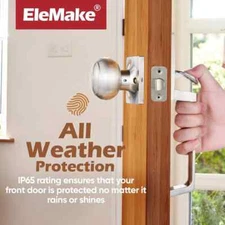 Elemake Front Door Handle W/Door Knob Interior Exterior Reversible Lever No Lock