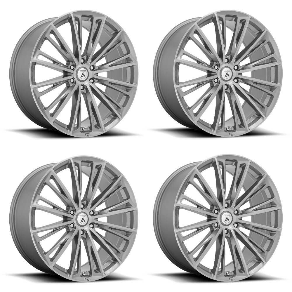 Image of Set 4 Asanti Black ABL30 Corona Truck 22x9 5x4.5 Titanium Wheels 22" 32mm