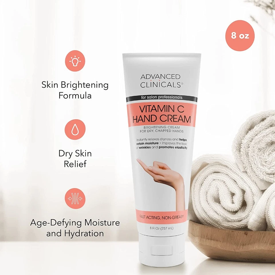 Advanced Clinicals Vitamin C Hand Cream for Dry Chapped Hands 8 Fl Oz (237mL) - Image 4 of 4