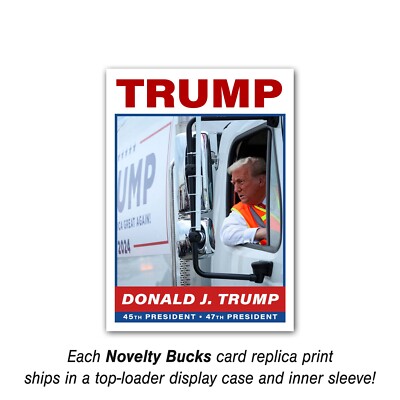 Trump sale su un camion della spazzatura con un giubbotto da netturbino