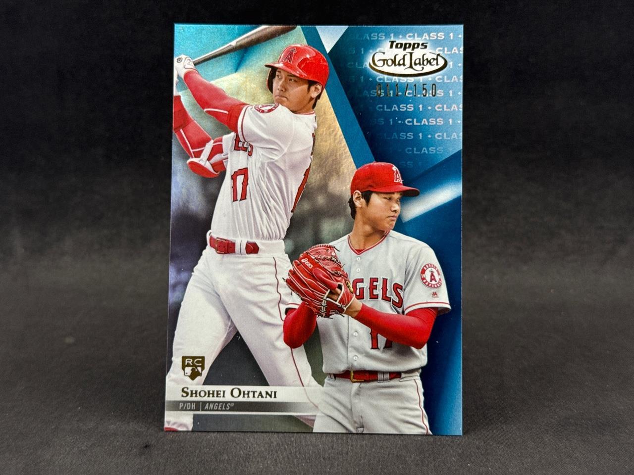 2018 TOPPS GOLD LABEL SHOHEI OHTANI #17 ROOKIE CLASS 1 BLUE PARALLEL 11/150