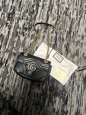 Gucci GG Marmont Mini Shoulder Bag Black Leather